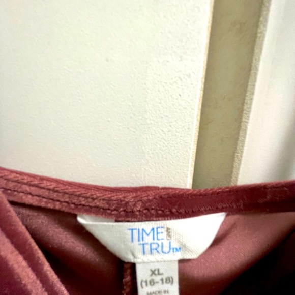 Time and Tru Plum Velvet Slip Dress - Picture 3 of 4